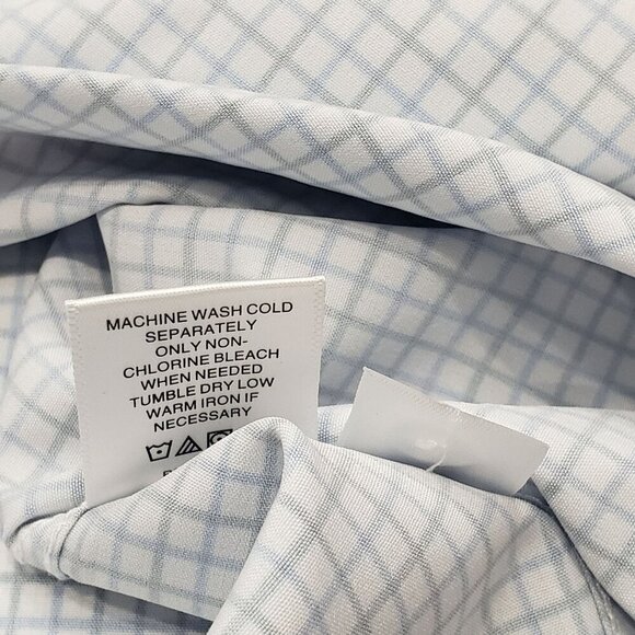 Nautica Performance Dress Shirt SS Blue Check Stretch Cooling Mens XXL 2XL NWT - Picture 10 of 12